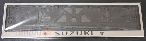GIB Рамка номерного знака c надписью Suzuki Рамка под номер с логотипом на Suzuki WAGON R 1997-2006 - Картинка 1