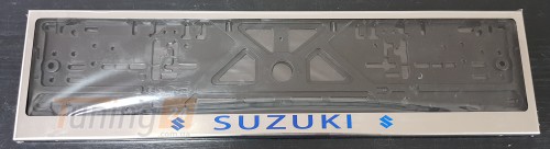GIB Рамка номерного знака c надписью Suzuki Рамка под номер с логотипом на Suzuki WAGON R 1997-2006 - Картинка 4