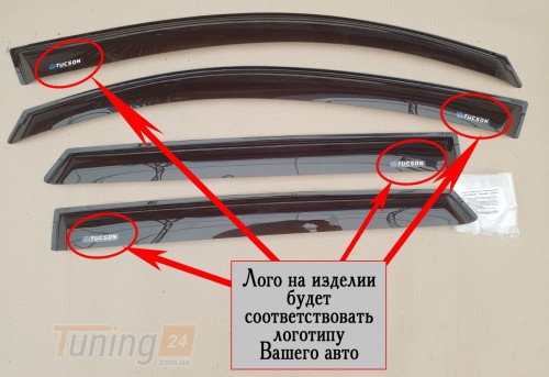 ACRYL-AUTO Ветровики ACRYL-auto с лого на MAZDA BT50 2006-2012 - Картинка 1