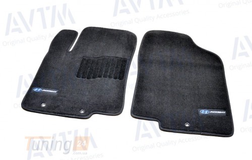 AVTM Ворсовые коврики в салон AVTM для Hyundai ACCENT 4 (SOLARIS) седан 2010-2017 Чёрные Premium - Картинка 2
