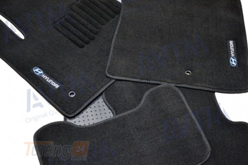 AVTM Ворсовые коврики в салон AVTM для Hyundai SANTA FE кроссовер/внедорожник 2012+ Чёрные Premium - Картинка 6