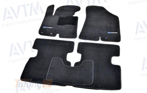 AVTM Ворсовые коврики в салон AVTM для Hyundai IX35 кроссовер/внедорожник 2013-2015 Чёрные Premium - Картинка 1