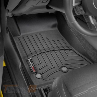 WeatherTech Резиновые коврики в салон WeatherTech для Ford Mustang 2015+ с бортиком передние черные - Картинка 1