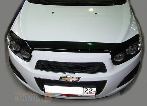 SIM SIM Дефлектор капота (мухобойка) CHEVROLET AVEO 2011-2015 - Картинка 1