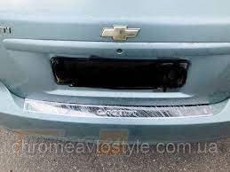 Omcarlin Хром накладка на задний бампер для Chevrolet Lacetti Sd 2002-2013 штамповка - Картинка 1