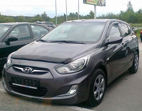 SIM SIM Дефлектор капота (мухобойка) HYUNDAI ACCENT 4 (SOLARIS) 2010-2014 - Картинка 1