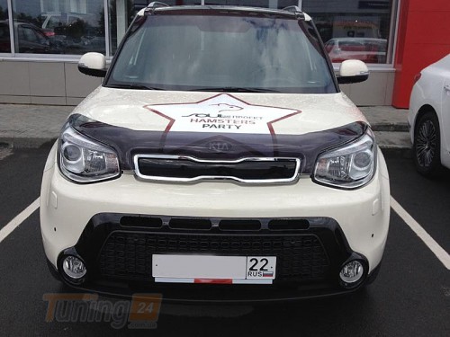 SIM SIM Дефлектор капота (мухобойка) KIA SOUL 2013+ - Картинка 1