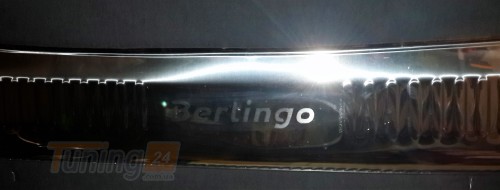 Omcarlin Хром накладка на задний бампер из нержавейки для Citroen Berlingo 2008-2018 с загибом - Картинка 1