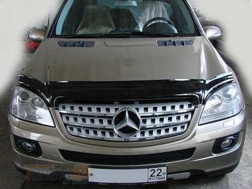 SIM SIM Дефлектор капота (мухобойка) MERCEDES-BENZ ML 2005-2011 - Картинка 1