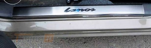 Omcarlin Хром накладки на внутренние пороги из нержавейки для Daewoo Lanos седан - Картинка 1