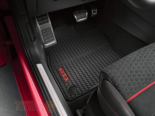 Оригинал Оригинальные коврики в салон для Volkswagen Golf 7 GTI 2012-2020 кт красное лого 4шт - Картинка 1
