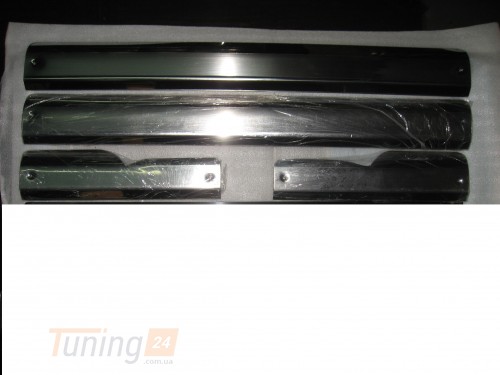 Omcarlin Хром накладки на внутренние пороги из нержавейки на пластик на Renault Logan 2004-2013 - Картинка 1