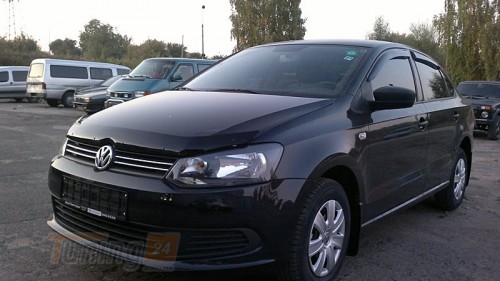 SIM SIM Дефлектор капота (мухобойка) VOLKSWAGEN POLO 5 Sd 2010-2015 - Картинка 1