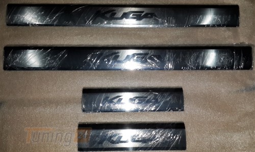 Omcarlin Хром накладки на пороги из нержавейки для Ford Kuga 2008-2012 - Картинка 1