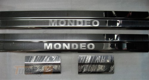 Omcarlin Хром накладки на пороги из нержавейки для Ford Mondeo 2007-2014 - Картинка 1