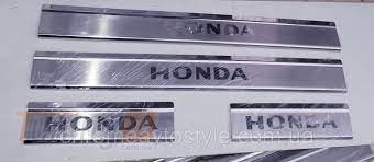 Omcarlin Хром накладки на пороги из нержавейки для Honda Civic 8 Hb 2005-2011 с надписью Honda - Картинка 1