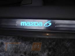 Libao Хром накладки на пороги с подсветкой из нержавейки для Mazda 6 Sd 2002-2007 - Картинка 1