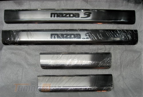 Omcarlin Хром накладки на пороги из нержавейки для Mazda 3 Hb 2003-2009 - Картинка 1