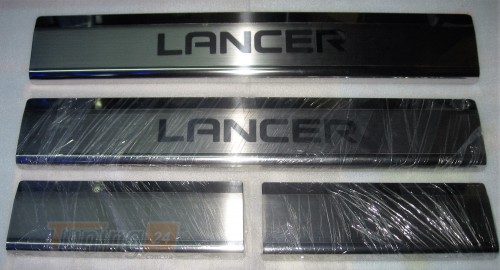 Omcarlin Хром накладки на пороги из нержавейки для Mitsubishi Lanser 10 2007-2018 - Картинка 2