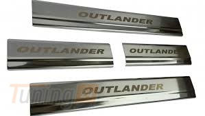 Omcarlin Хром накладки на пороги из нержавейки для Mitsubishi Outlander 3 XL 2012-2014 - Картинка 1