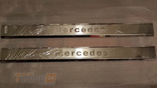 Omcarlin Хром накладки на пороги из нержавейки для Mercedes-Benz Vito W639 2010-2014 с надписью Mercedes - Картинка 1