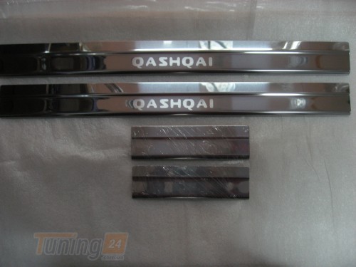 Omcarlin Хром накладки на пороги из нержавейки для Nissan Qashqai 2 2014-2021 - Картинка 1