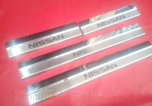 Omcarlin Хром накладки на пороги из нержавейки для Nissan X-Trail T32 2014-2020 с надписью Nissan - Картинка 1