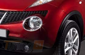 Omcarlin Хром накладки на передние фары из нержавейки для Nissan Juke 2014-2019 - Картинка 1