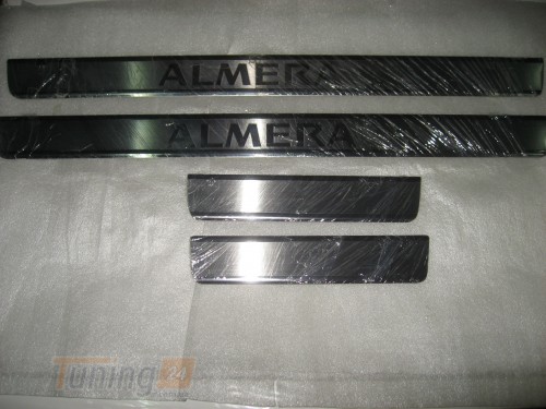 Omcarlin Хром накладки на пороги из нержавейки для Nissan Almera N16 2000-2006 - Картинка 1