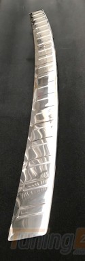 Omcarlin Хром накладка на задний бампер из нержавейки для Nissan Rogue 2014-2017 с загибом - Картинка 1