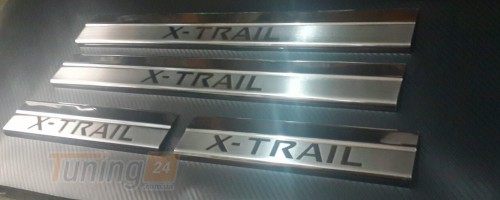 Omcarlin Хром накладки на пороги из нержавейки для Nissan X-Trail T32 2018-2020 с надписью X-Trail - Картинка 1