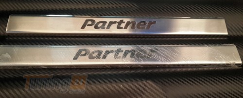 Omcarlin Хром накладки на пороги 2 шт из нержавейки для Peugeot Partner 2008-2018 - Картинка 1