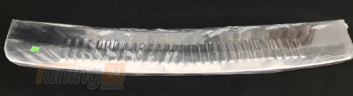Omcarlin Хром накладка на задний бампер из нержавейки для Skoda Fabia 2 2007-2014 с загибом  - Картинка 1