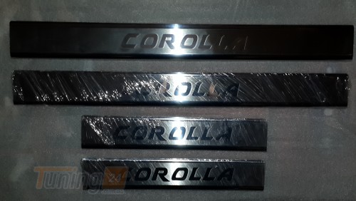 Omcarlin Хром накладки на пороги из нержавейки для Toyota Corolla 2013-2019 - Картинка 1