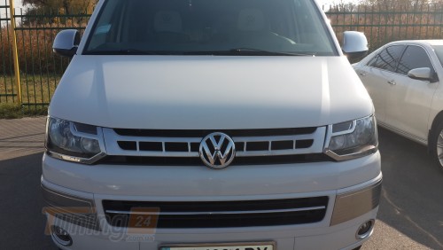 Omcarlin Хром накладки на углы переднего бампера из нержавейки для Volkswagen T5 2003-2010  - Картинка 1