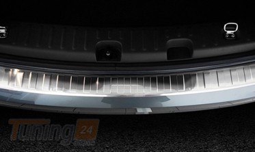 Omcarlin Хром накладка на задний бампер из нержавейки для Volkswagen Caddy 3 2010-2015 с загибом  - Картинка 1