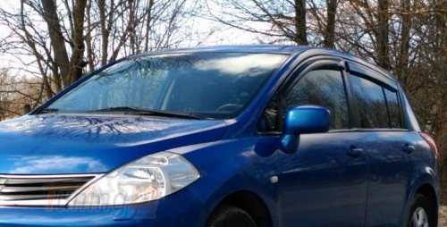 HIC Дефлекторы окон Ветровики HIC для Nissan Tiida Hb 2004-2011 4 шт - Картинка 1