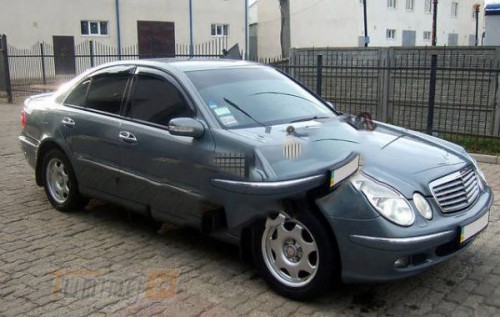 HIC Дефлекторы окон Ветровики HIC для Mercedes E-class W211 Sd 2002-2009 4 шт - Картинка 2