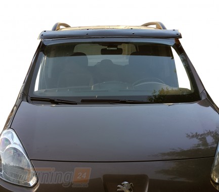 EuroCap Козырек на лобовое стекло EuroCap 5мм черный глянец для Peugeot Partner Tepee 2008-2018 - Картинка 1