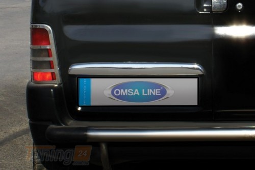 Omsa Хром накладка над номером Omsa Line из нержавейки для Peugeot Partner 1996-2002 Планка над номером Пежо Партнер 2дв. - Картинка 2