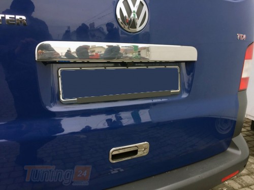 Omsa Хром накладка над номером Omsa Line из нержавейки для Volkswagen T5 рестайлинг 2010-2015 без надписи дверь ляда - Картинка 1