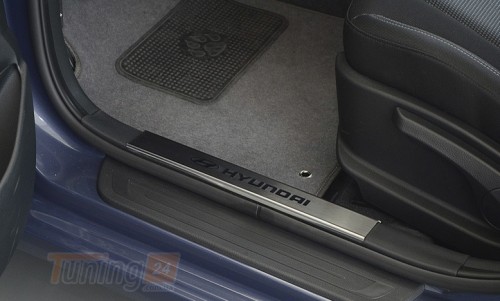 NataNiko Хром накладки на внутренние пороги НатаНика PREMIUM для Hyundai I30 2 (GD) Hatchback 2012-2015 - Картинка 1