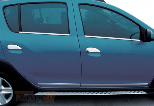 Carmos Хром накладки на ручки Carmos из нержавейки для Dacia Logan MCV 2013+ Хром ручек Дачия Логан 4шт - Картинка 1