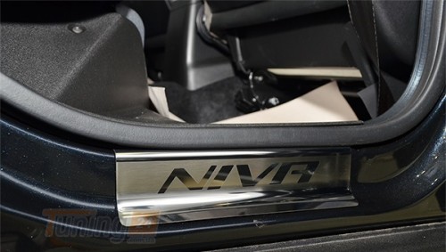 NataNiko Хром накладки на пороги НатаНика PREMIUM для Chevrolet Niva 2020+ - Картинка 2