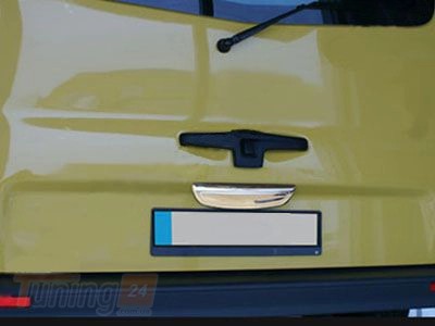 Carmos Хром планка над номером Carmos из нержавейки для Renault Trafic 2001-2015 Хром планка Рено Трафик 1шт нижняя без надписи - Картинка 1