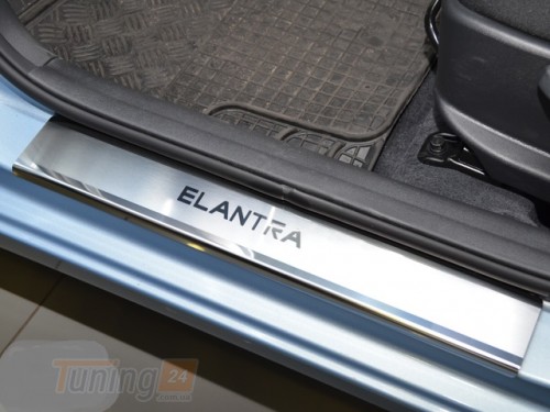 NataNiko Хром накладки на пороги НатаНика PREMIUM для Hyundai Elantra V 2010-2016 - Картинка 1