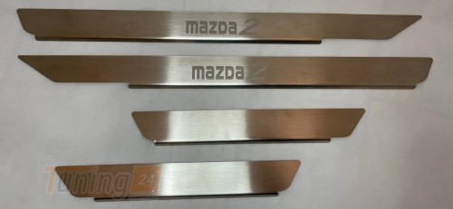 NataNiko Хром накладки на пороги НатаНика PREMIUM для Mazda 2 I 2002-2007 - Картинка 1