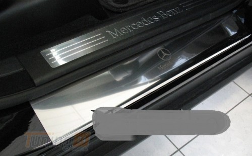 NataNiko Хром накладки на пороги НатаНика PREMIUM для Mercedes-benz ML W164 2005-2011 - Картинка 2