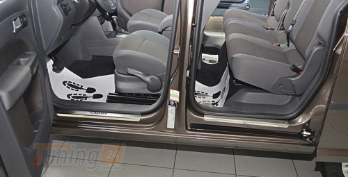 NataNiko Хром накладки на пороги НатаНика PREMIUM для Volkswagen Caddy 3 2004-2010 - Картинка 1
