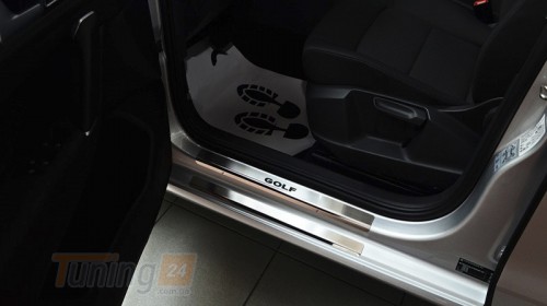 NataNiko Хром накладки на пороги НатаНика PREMIUM для Volkswagen Golf Sportsvan 2014+ - Картинка 1
